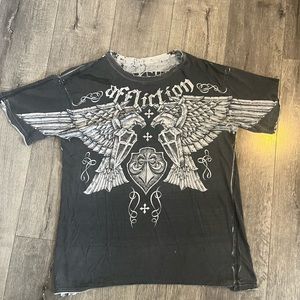 affliction reversible T shirt